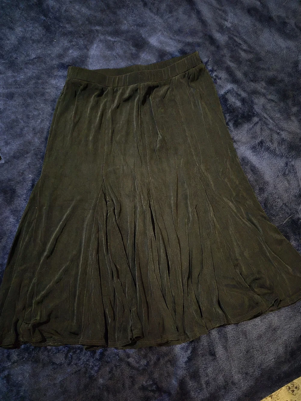 Chico's Black Green Pleated Midi Skirt